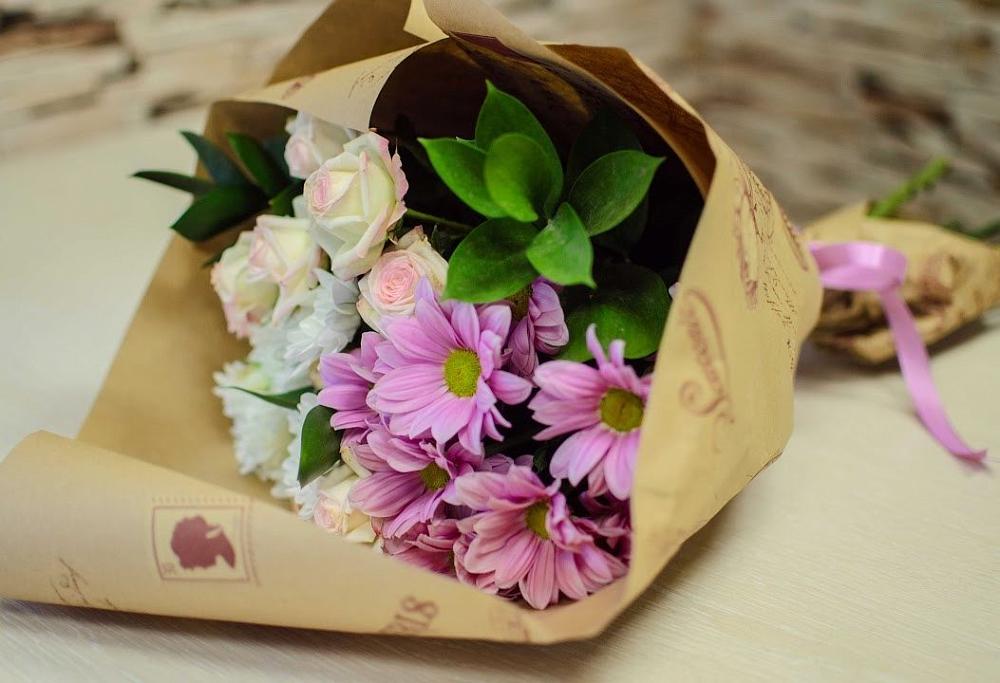 Букет цветов из: Розы и Хризантемы в Дракино