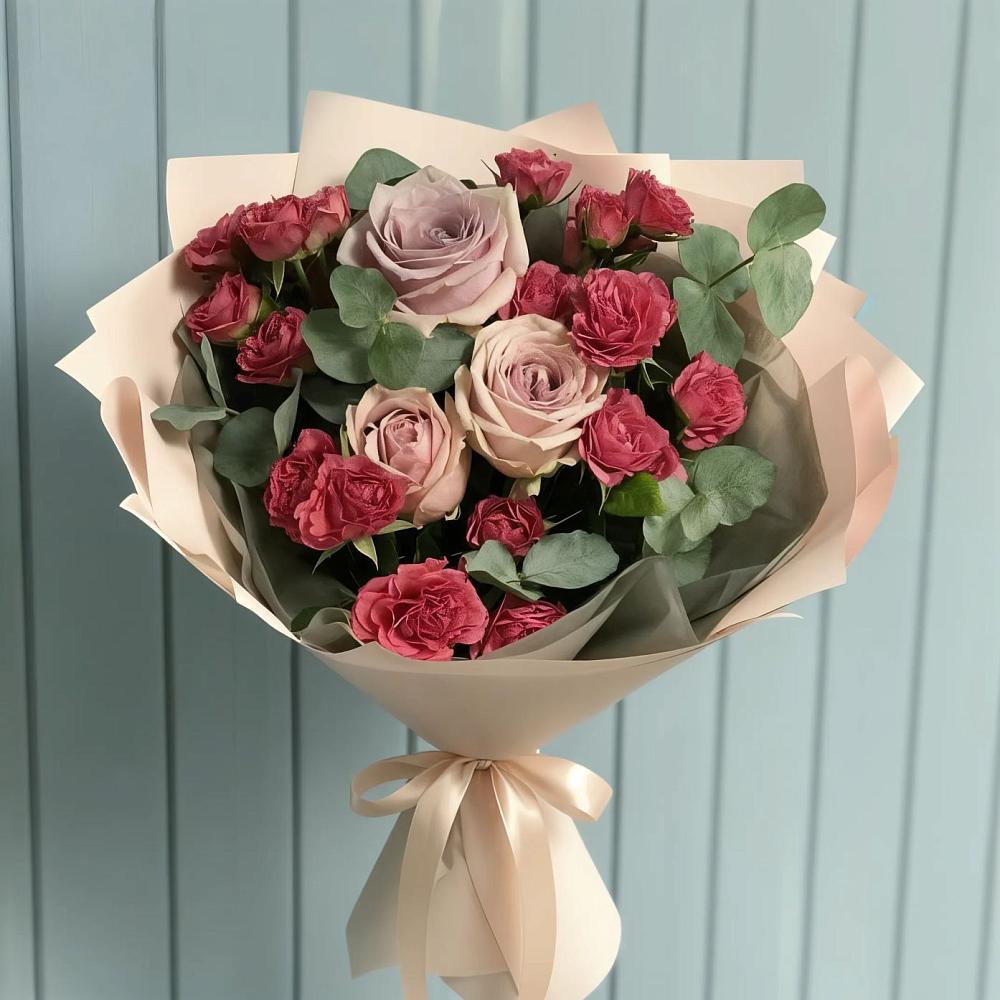 Букет цветов из: Гвоздики и Розы в Дракино