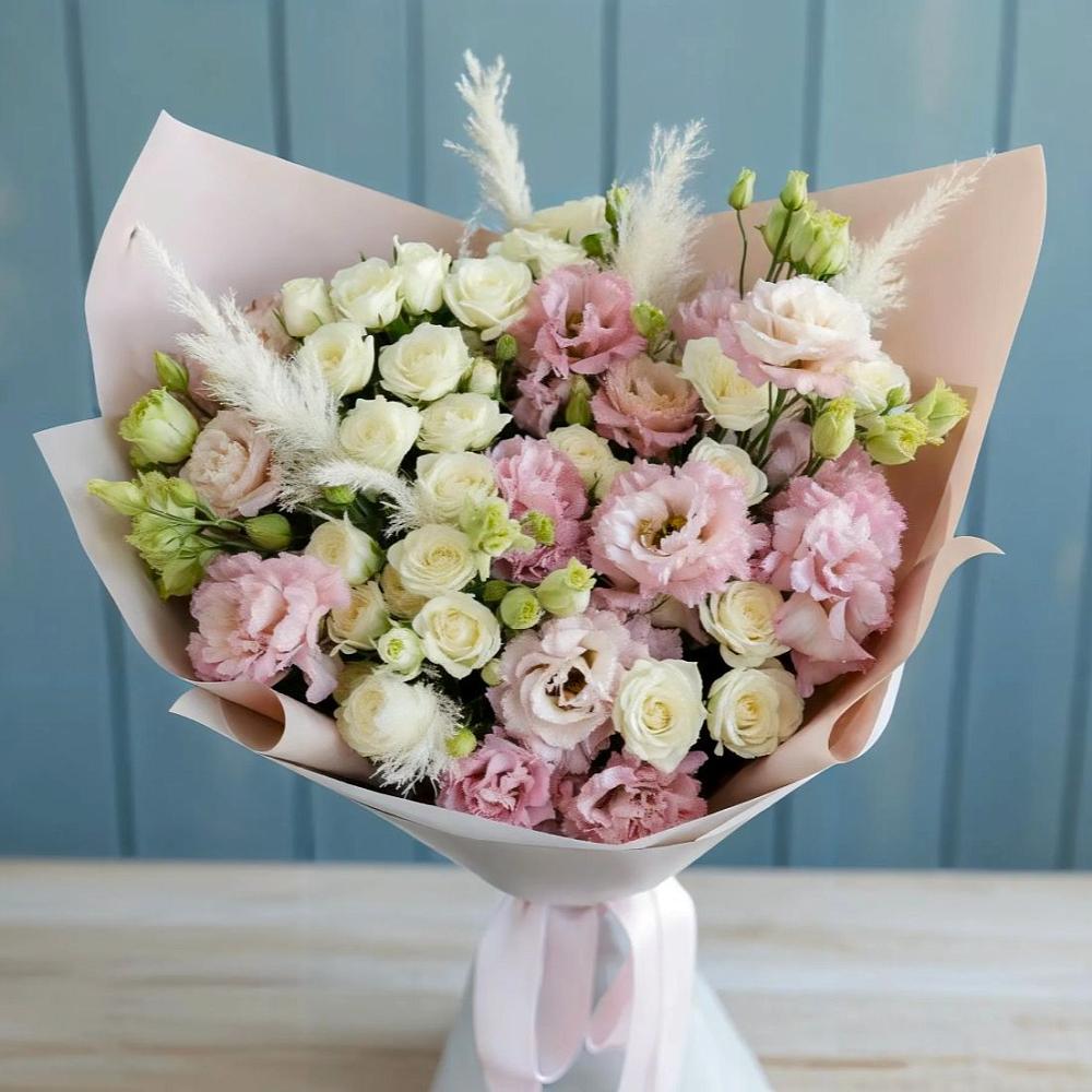 Букет цветов из: Альстромерии и Розы в Дракино