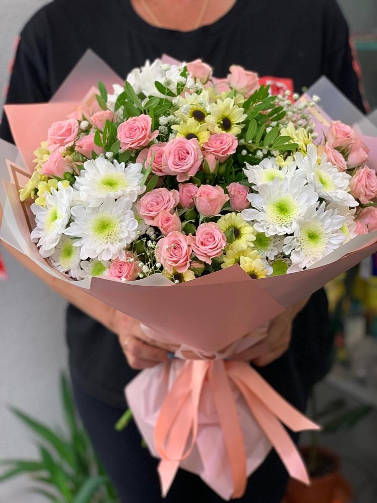 Букет цветов из: Розы и Хризантемы в Дракино