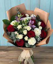 Букет цветов из:  Розы и Альстромерии в Дракино