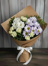 Букет цветов из:  Хризантемы и Розы в Дракино