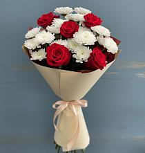 Букет цветов из:  Розы и Хризантемы в Дракино