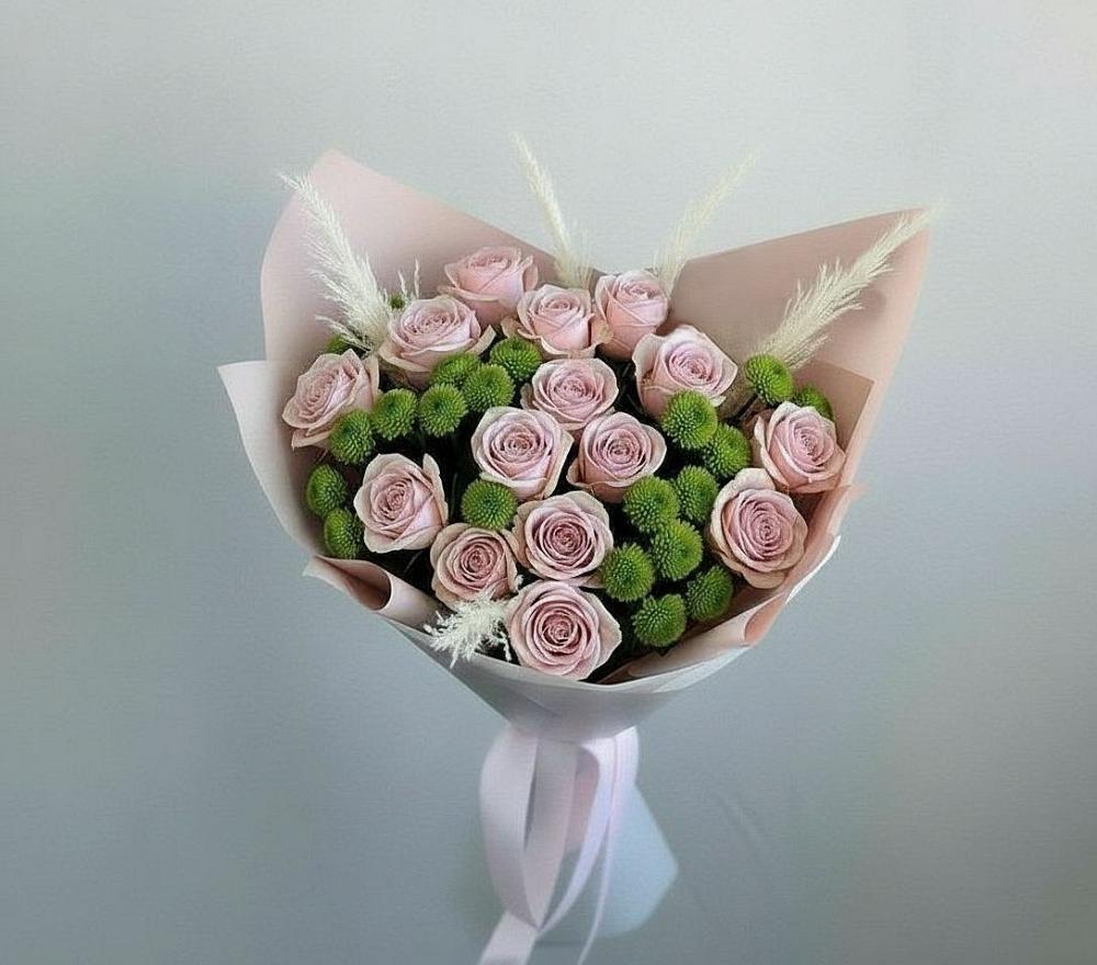 Букет цветов из: Розы и Хризантемы в Дракино