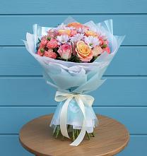 Букет цветов из:  Хризантемы и Розы в Дракино