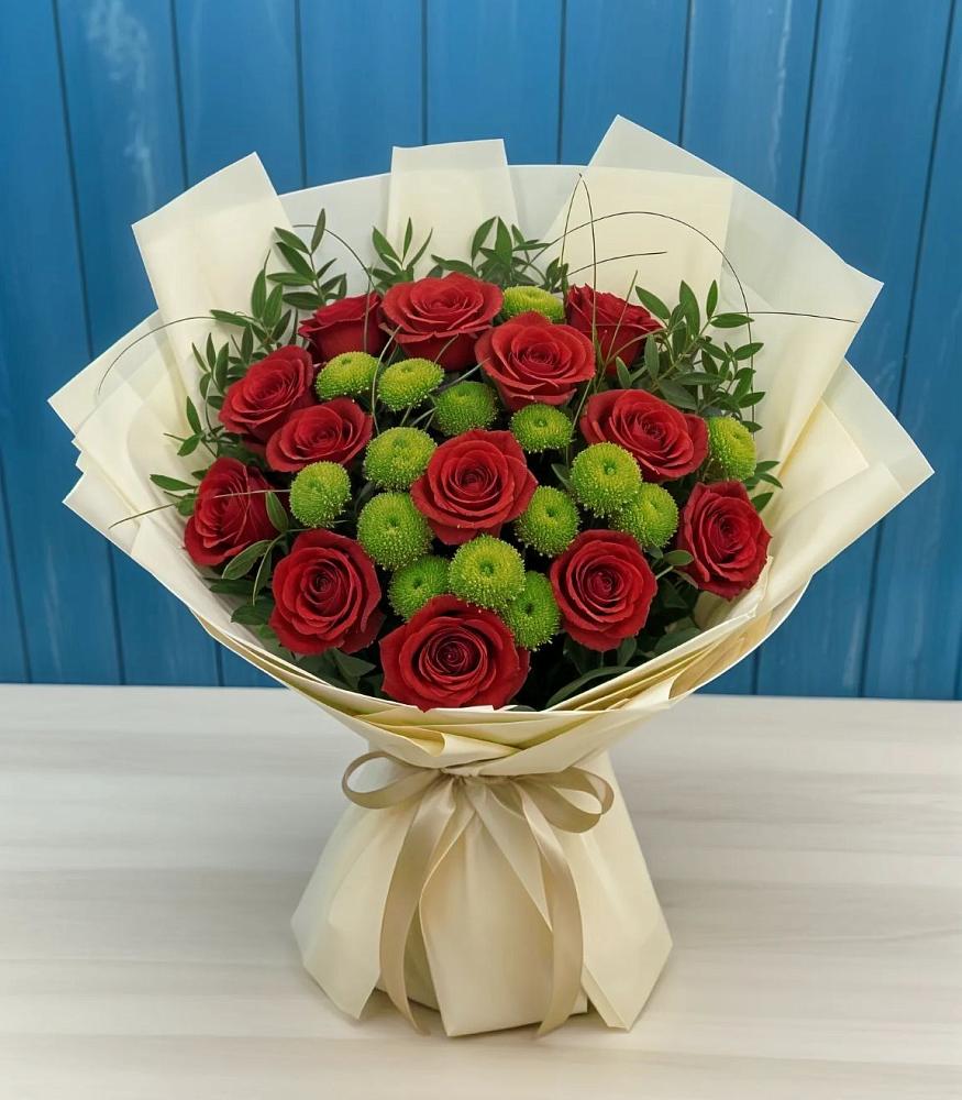 Букет цветов из: Розы и Хризантемы в Дракино