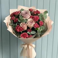 Букет цветов из:  Гвоздики и Розы в Дракино