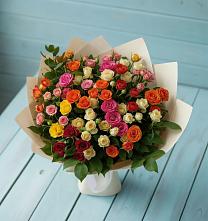 Букет Микс из разноцветных кустовых роз #REPLACE_PRED# Дракино
